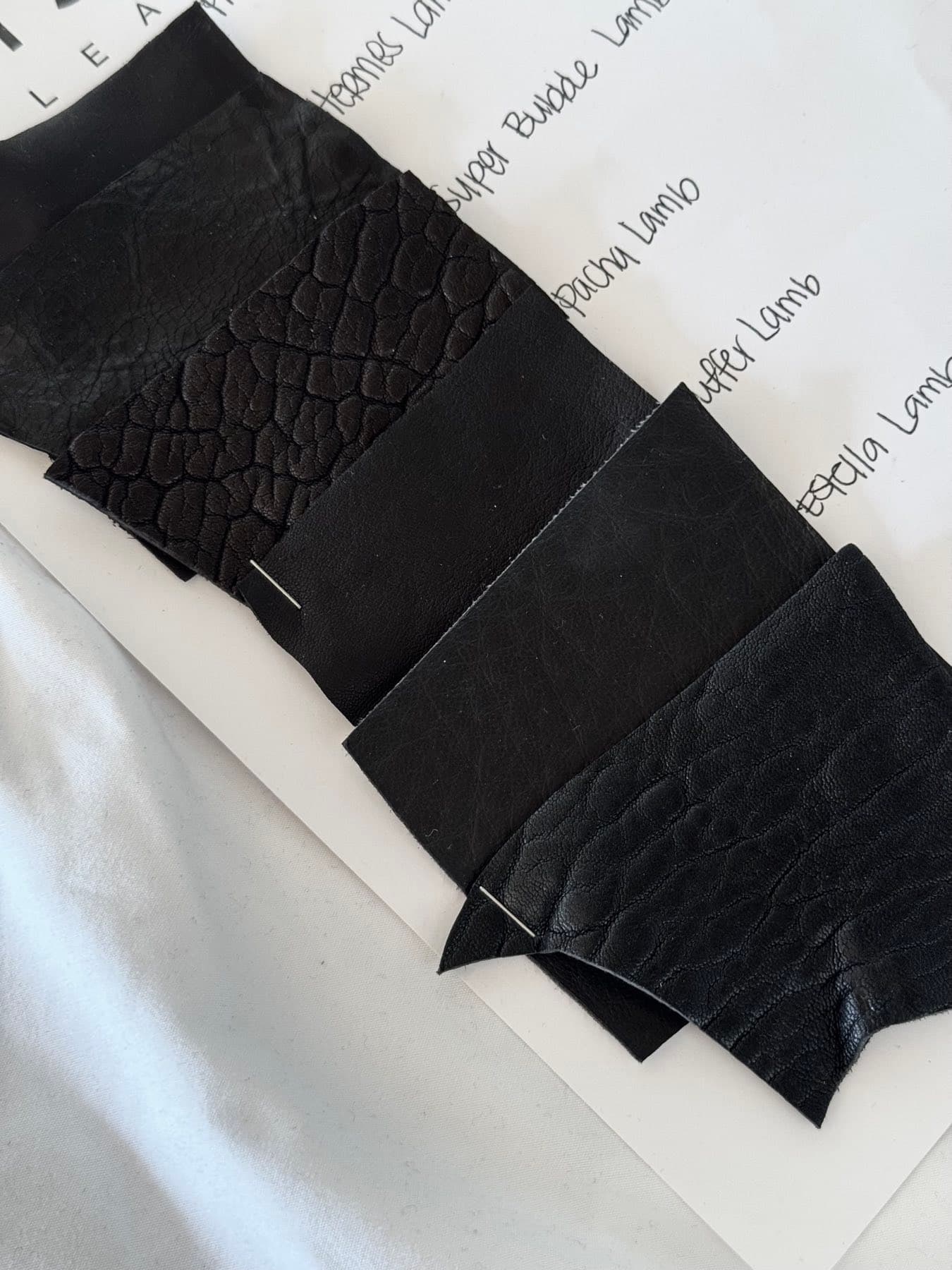 Leather swatches